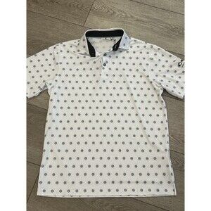 Devereux Golf Polo Mens Small Shirt White All Over Pattern Polo‎